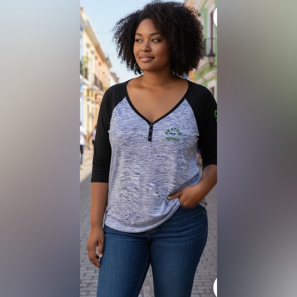 NFL Tops - nwt- Seattle Seahawks women,tricolor,button-down V-neck,long sleeve jersey shirt